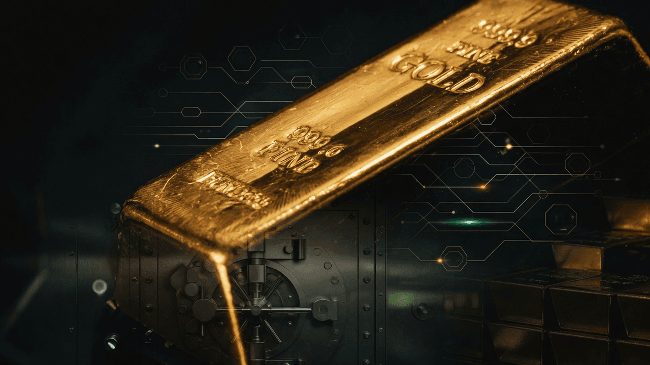 Gold bar in foreground against Sydney Opera House at night