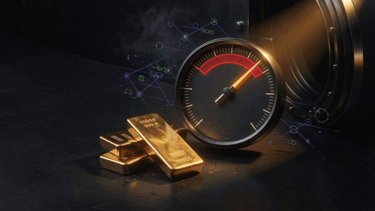 Warning gauge showing danger zone threshold for liquidation risk